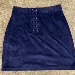 Navy Blue Velvet Skirt